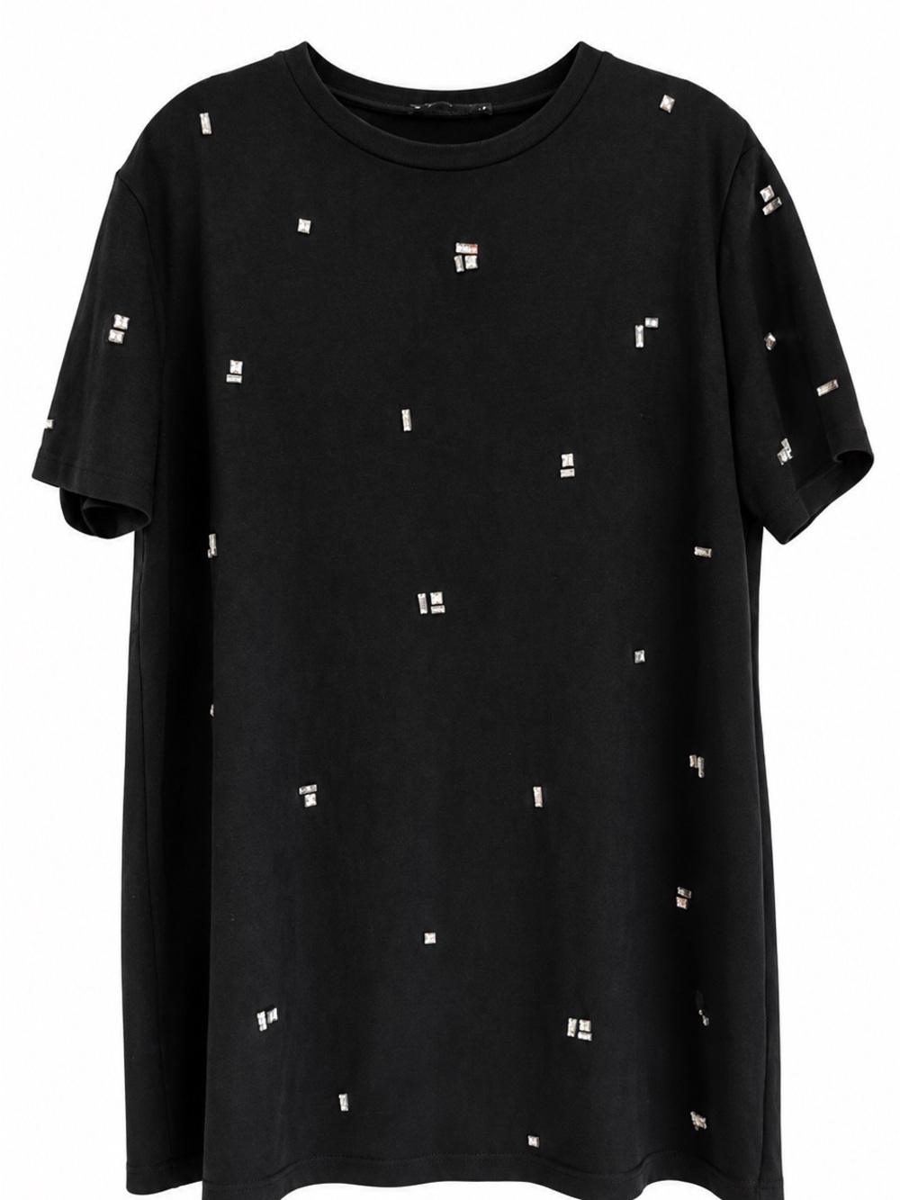 Zara Black Short Sleeve Embellished Tee